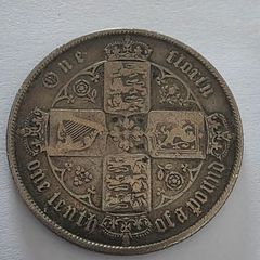 1860 silver gothic florin