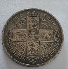 1860 silver gothic florin