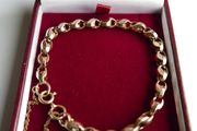 Vintage 9k Yellow Gold 375 Solid Handmade Fashion Link Bracelet length 8" -  9,4 grams