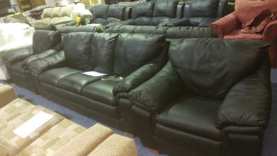'Contempo' brand new 3+1+1 real full leather Suite