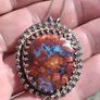 Native American Mid Century Sterling Silver Agate Pendant Image 7
