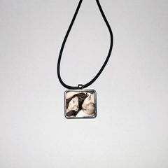 Personalised Square photo Pendant with Cord great valentines day gift present