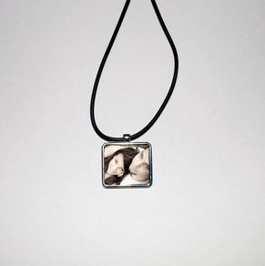 Personalised Square photo Pendant with Cord great valentines day gift present
