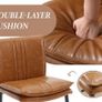 Set of 2 Bar Stools PU Leather Padded Bar Chairs for Kitchen Armless Counter Stools Image 5