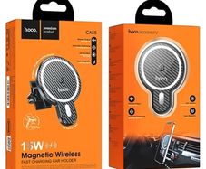 Hoco CA85 15W Magnetic Wireless Fast Charging Car Holder Black