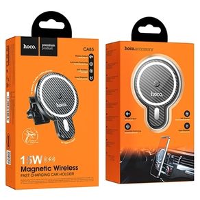 Hoco CA85 15W Magnetic Wireless Fast Charging Car Holder Black