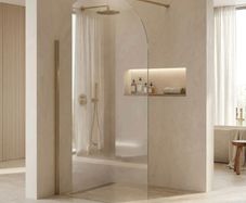 Brushed brass arched shower screen 1200mm