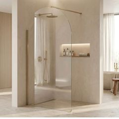 Brushed brass arched shower screen 1200mm