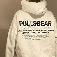 Pull and bear hoodie off white