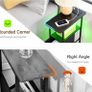 Slim Bedside Table Set of 2 with Charging Station, Narrow Side Table with LED Lights, Small Sofa Table with 2 Fabric Drawers, Nightstand for Small Spaces, Living Room, Black Image 7