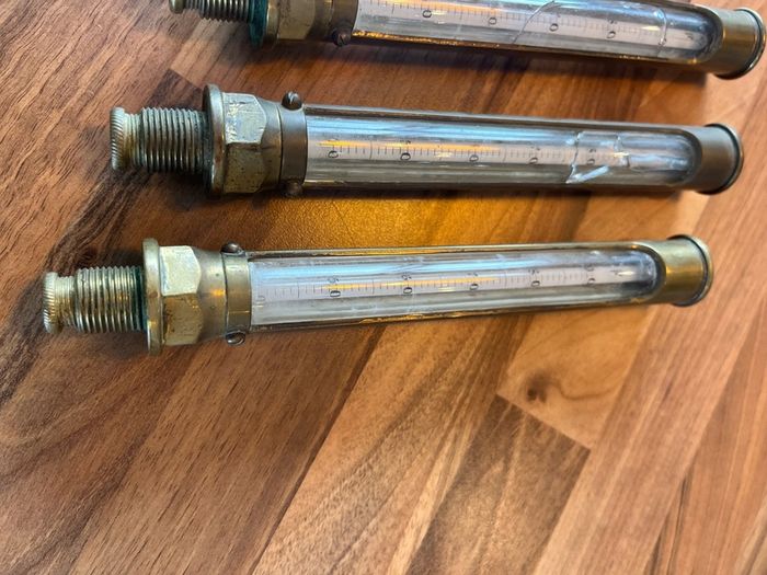 Antique Steam Engine Thermometer Gauges