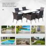 7 Pcs Rattan Dining Set-Brown Image 4