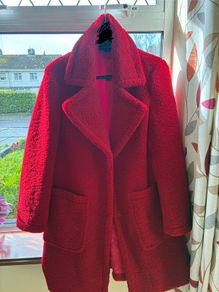 coat teddy red