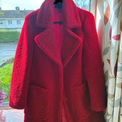 coat teddy red
