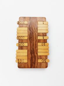 Beautiful vintage Bezique wooden scorer maker/card game point counter
