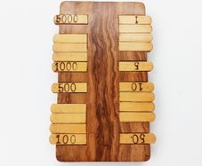 Beautiful vintage Bezique wooden scorer maker/card game point counter