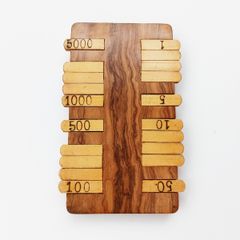 Beautiful vintage Bezique wooden scorer maker/card game point counter