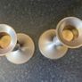 Pair of Modern 6" Brushed Nickel Candlesticks Image 2