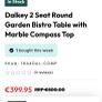 Marble Top Garden Bistro Table Image 2