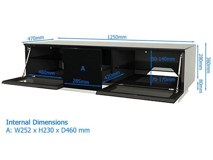 Alphason Element 1250mm Black - Emtmod1250-blk