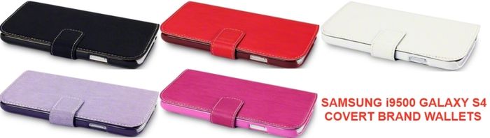 New Samsung I9500 Galaxy S4 Covert Brand Slim Pu Leather Wallet Case Cover Black/red/white/purple