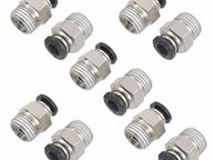 main image for ad 1/4" PT Male Thread 6mm Straight Pneumatic Push in Quick Fitting Connectors for PETF Tube 10Pcs