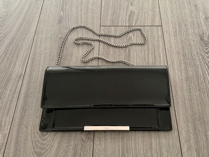 Black Patent Faith Clutch / Crossbody Bag_Like New