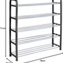 NEW SALE | 5 Tier Shoe Slots Rack - Space Saving Shoe Storage Organiser with Quick, Tool-Free Assembly - Shoe Slots Holds 15-20 Pairs - Dimensions (L) 75.5cm x (W) 18.5cm x (H) 75.5cm - Black Image 4