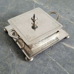 Antique silverplate sardine serving dish
