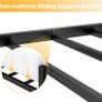 Double Bed Frames with Headboard 4ft6 Black Metal Double Bed Frame with Storage for Adult Teenagers Heavy Duty Non-Slip with Steel Slats No Box Spring Needed Image 5