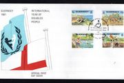 1981 Guernsey International Year for Disabled Persons Commemorative Stamps Addressed First Day Cover (FDC)