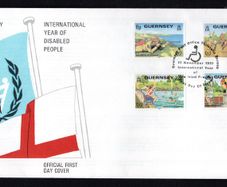 1981 Guernsey International Year for Disabled Persons Commemorative Stamps Addressed First Day Cover (FDC)