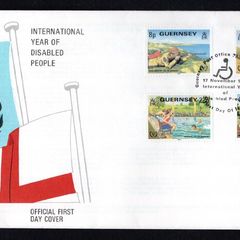 1981 Guernsey International Year for Disabled Persons Commemorative Stamps Addressed First Day Cover (FDC)