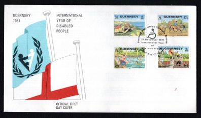 1981 Guernsey International Year for Disabled Persons Commemorative Stamps Addressed First Day Cover (FDC)
