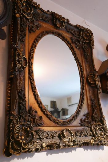 Vintage Ornate Gold Framed Mirror , Big ,Heavy and Thick 45" x 35" (Thickness 4")