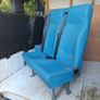 Used Double Passenger Van Seat with Seatbelts Blue Fabric Minibus Bench Image 7