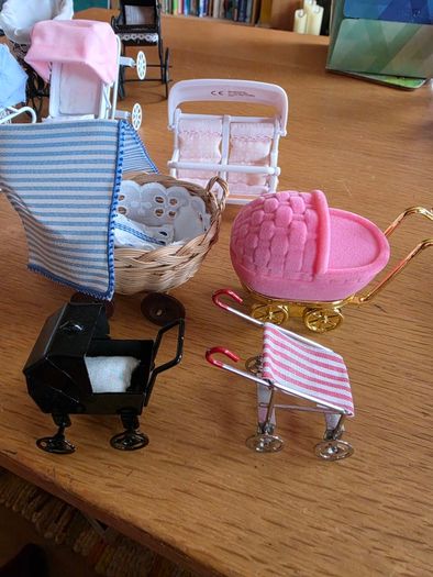 Prams for dolls house nursery
