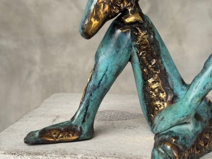Man Deep In Thought (35cm) - Patinated Bronze
