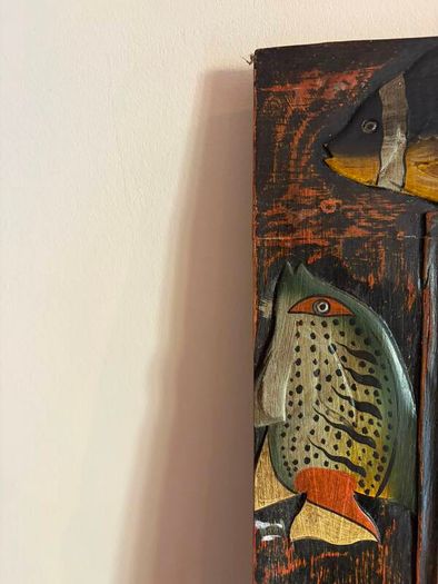 Hand-Carved Tropical Fish Wooden Mirror