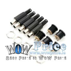 46111 10x 12V Plastic Male Plugs + Female Socket Panel Mount Jack DC Power Connector