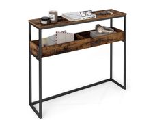 Console Table Slim Vintage Brown