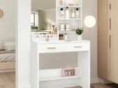 Dressing table white with gold handles