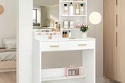 Dressing table white with gold handles