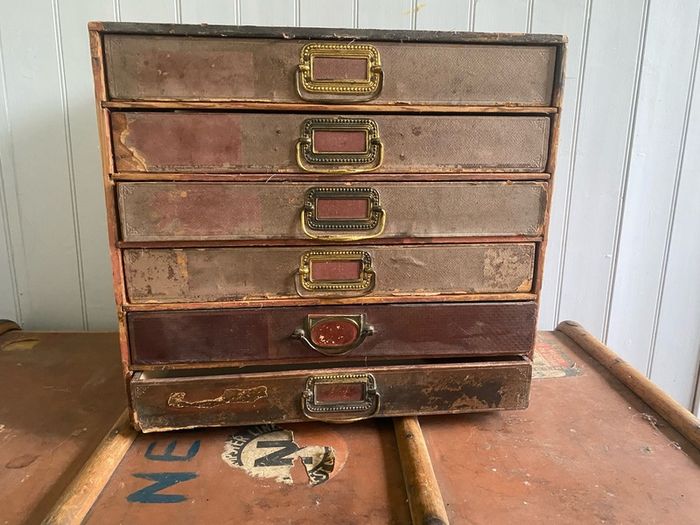 vintage tabletop drawers
