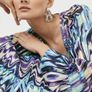 New With Tags Karen Millen Tie Dye Studded Woven Mini Drama Kimono Dress Image 2