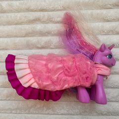 My Little Pony Lily Lightly Unicorn Light Up With Dress Damaged Dirty Lash approx. 12 cm. Used Please see photos