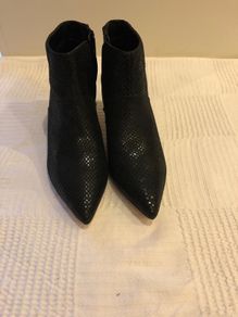 Black Snake-print Brand New Shoes, Small Heel