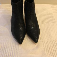 Black Snake-print Brand New Shoes, Small Heel