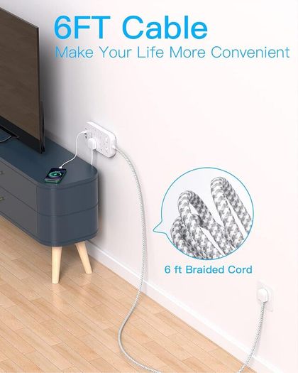 4 Way Surge Protected Extension Lead with USB Slots Multi Plug Power Strip Extension Cable with Double Switches, Plug Extension Socket 1.8M Braided Extension Cord for Home Office Accessories Brand: HANYCONY