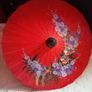 Vintage Chinese Sun Umbrella Handmade Paper and Bamboo Image 4